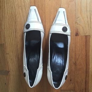 Tod's White Patent Leather Pumps